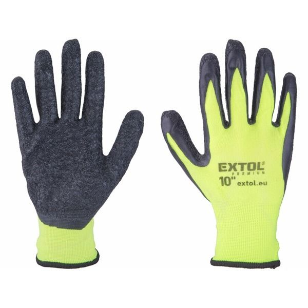 Extol Premium Kötött Nylon Varrat Nélkül Latex Mártott Kesztyű Gumírozott Mandzsetta termék fő termékképe