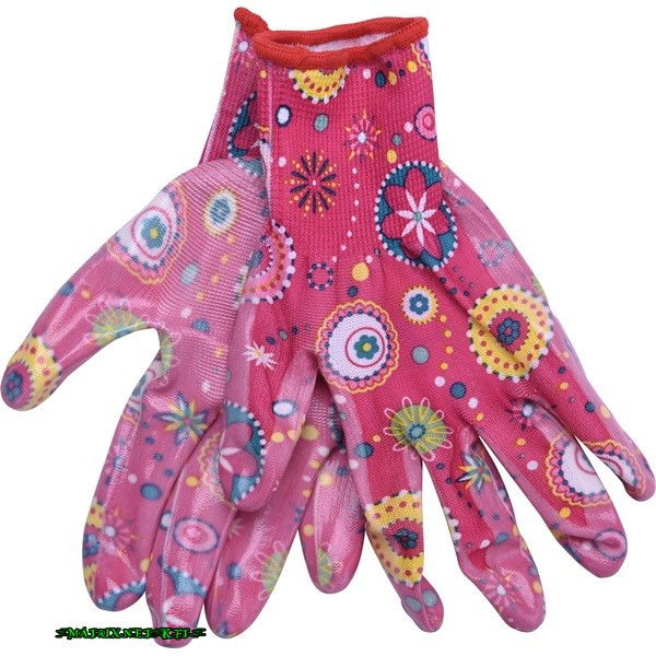 EXTOL Mártott Kerti Kesztyű Nylon Rózsaszín Nitril Tenyér termék fő termékképe