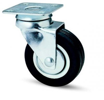 Blickle Kerék 150 mm Talpas Forgóvillás Acéllemez Felni Fekete Tömörgumi Abroncs termék fő termékképe