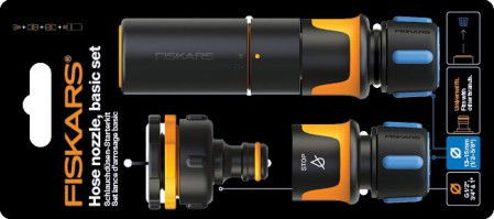 Fiskars Öntöző Alapkészlet Tömlőcsatlakozós Locsolófej, Gyorscsati, Csapcsati termék fő termékképe