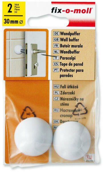 fix-o-moll Műanyag Kilincsütköző 30mm Fehér 2db-os Öntapadós termék fő termékképe