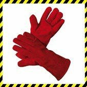 2631 Hegesztőkesztyű Marhahasíték Pamut Béléssel Piros 5 Ujjas, 100°C termék fő termékképe