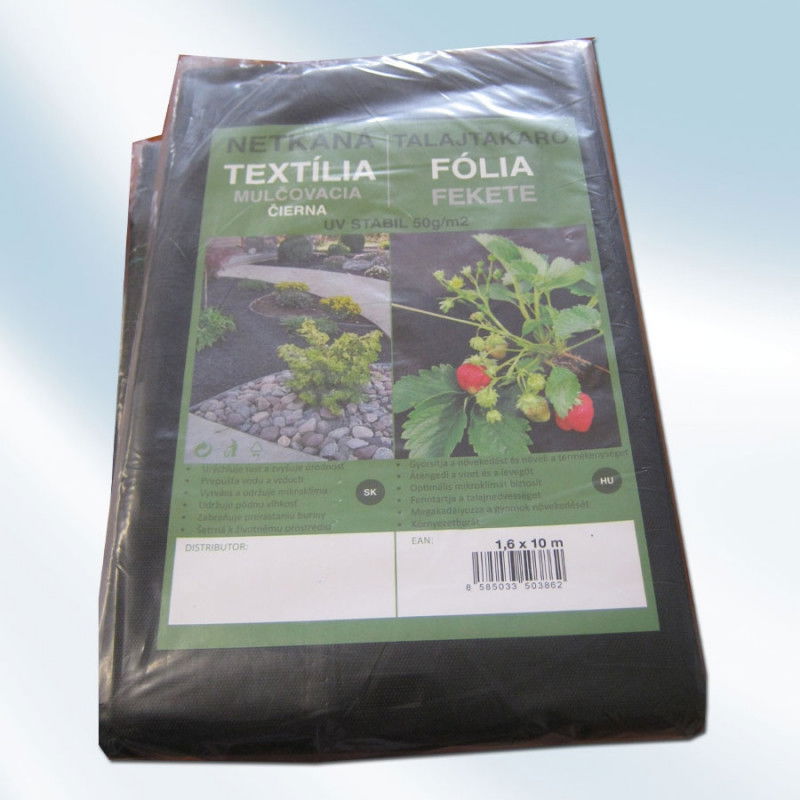 Geotextilia talajtakaró Fekete 1,6*10 M UV stabil 50g/m2 termék fő termékképe