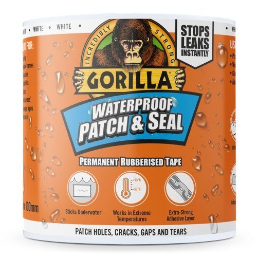 Gorilla Waterproof "Patch & Seal" Vízálló Foltozó/Tömítő Ragasztószalag, FEHÉR, 100 mm*3 m termék fő termékképe
