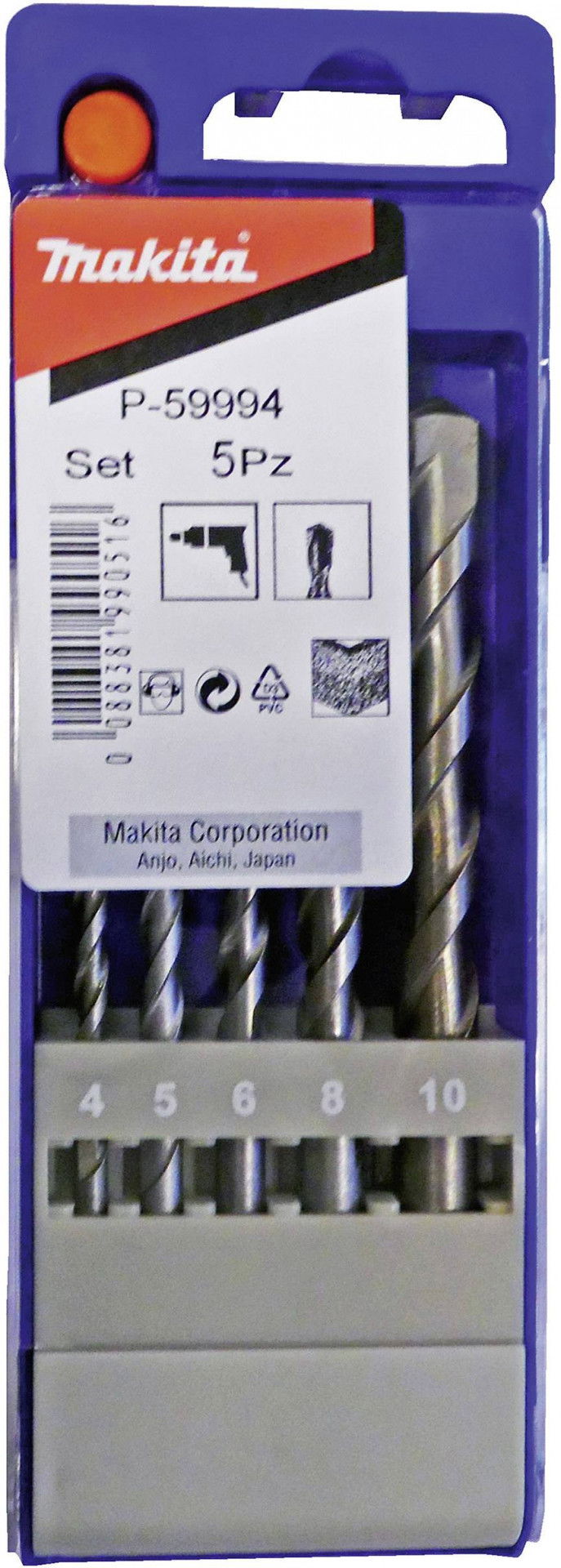 Makita Kőzetfúró 2+ készlet 5 db-os 4-10 mm termék fő termékképe