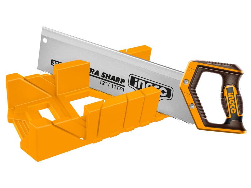 Ingco Gérvágó Láda 300 mm Műanyag + Fűrész 300 mm SK5 Acél termék fő termékképe