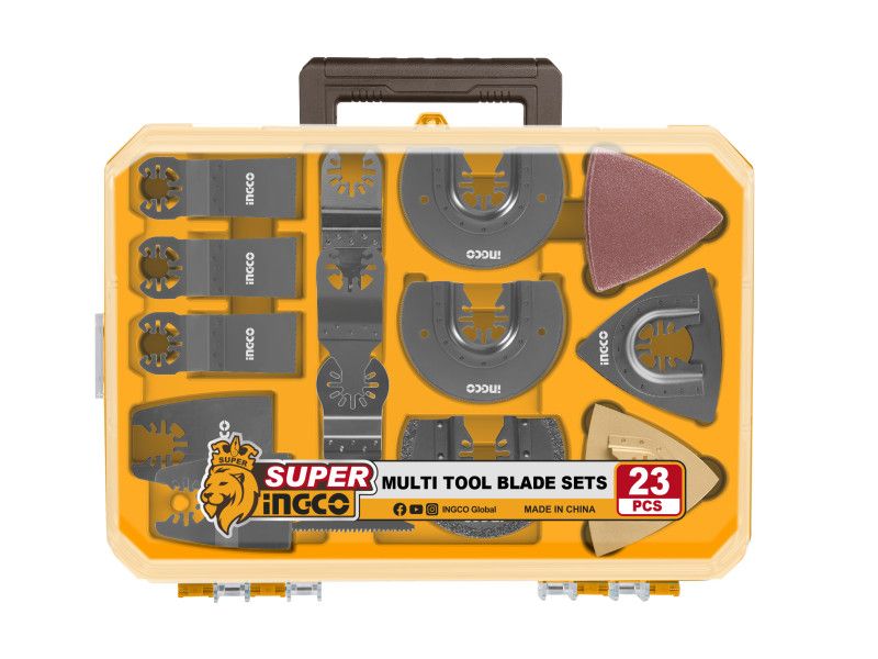 Ingco Fűrészlap és Csiszolótalp Készlet Multifunkciós Géphez 23 Részes Műanyag Kofferben termék fő termékképe