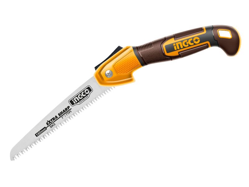 Ingco Összecsukható Ágfűrész 180 mm SK5 Acél Műanyag Markolat termék fő termékképe