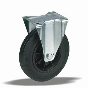 Kerék Fix Talpas 80 mm Műanyag Felnis Fekete Tömör Gumi termék fő termékképe