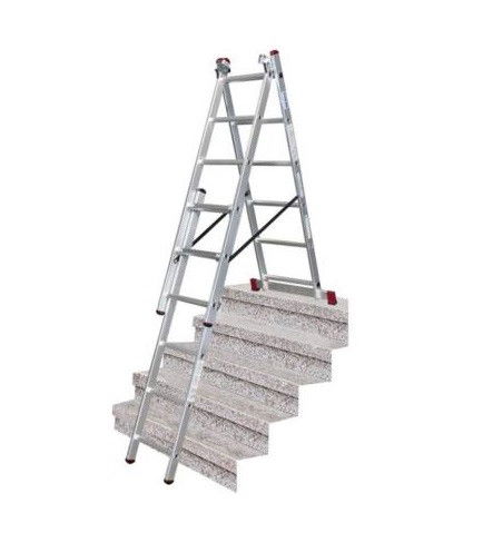Krause CORDA háromrészes létrafokos sokcélú létra lépcsőfunkcióval, 3x6 fokos termék fő termékképe