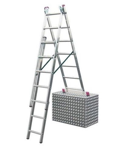 Krause CORDA háromrészes létrafokos sokcélú létra lépcsőfunkcióval, 3x7 fokos termék fő termékképe