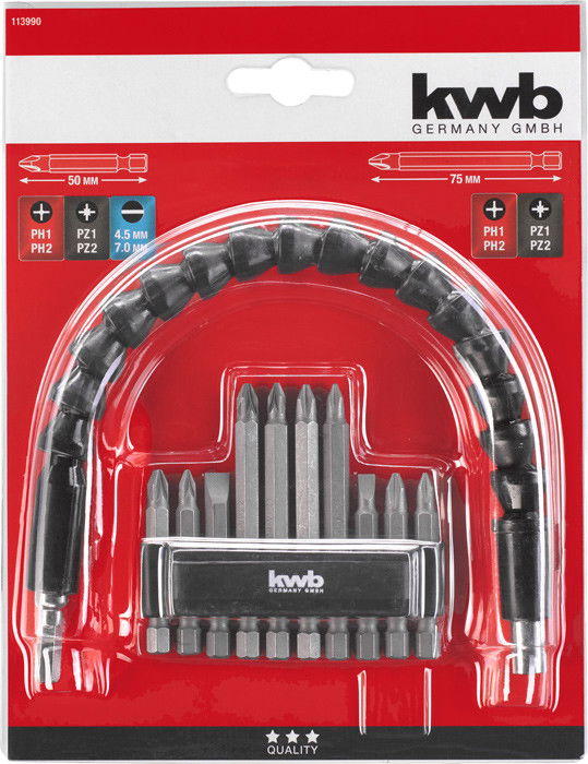 KWB Standard Bitkészlet Flexibilis Behajtószárral CrV termék fő termékképe