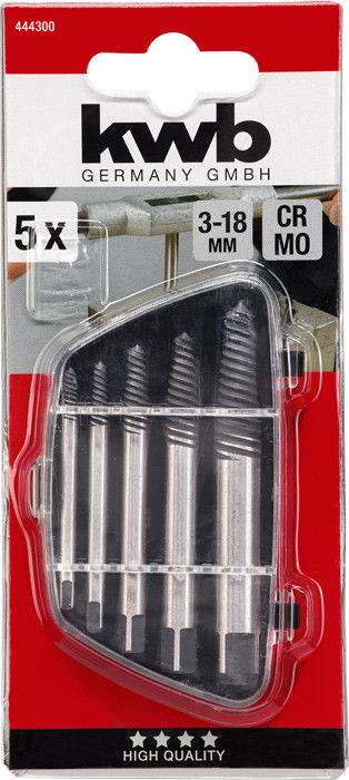 KWB Törtcsavar Kiszedő Készlet 5 db 3-18 mm termék fő termékképe