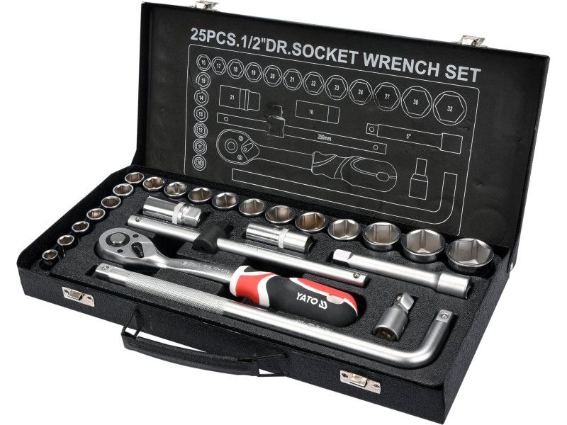 YATO Dugókulcs készlet 25 részes 1/2" 10-32 mm CrV termék fő termékképe