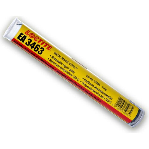 LOCTITE Epoxy Gyurma 3463 Acéltartalmú Kenhető Fémragasztó Átfesthető, piros/ezüst, Tömeg: 114g termék fő termékképe