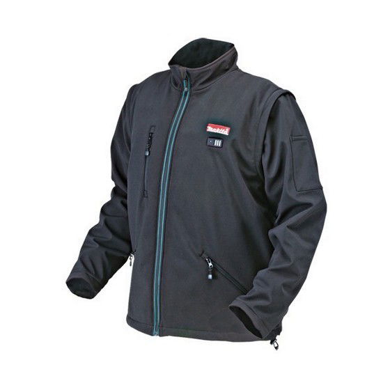 MAKITA Fűthető Kabát Akkus 14,4-18V  2XL-es Fekete Levehető Ujjak termék fő termékképe