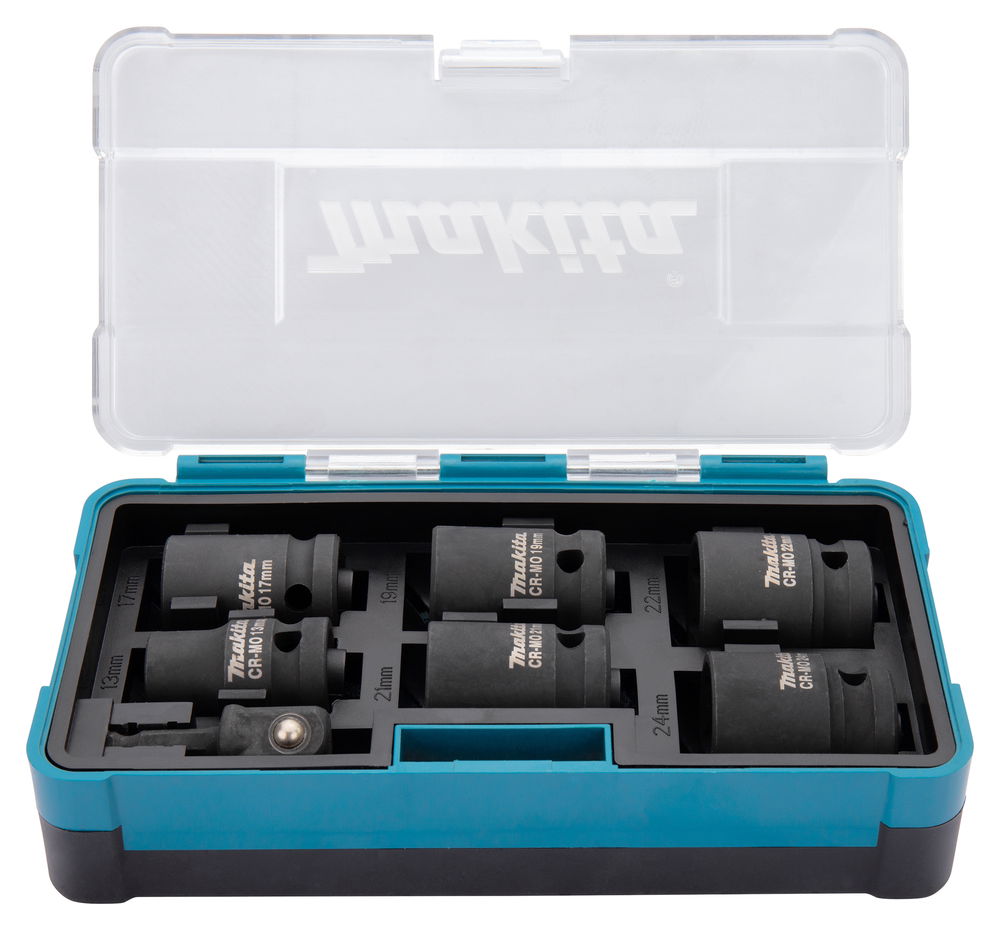 MAKITA Gépi Dugókulcs Készlet 1/2" CR-Mo 7 db  13, 17, 19, 21, 22, 24 mm Műanyag Dobozban + 1/4" Adapter termék fő termékképe