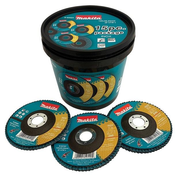 Makita Lamellás Csiszoló Tárcsa Készlet 125 mm Műanyag Dobozban 15 db Fém, Inox termék fő termékképe