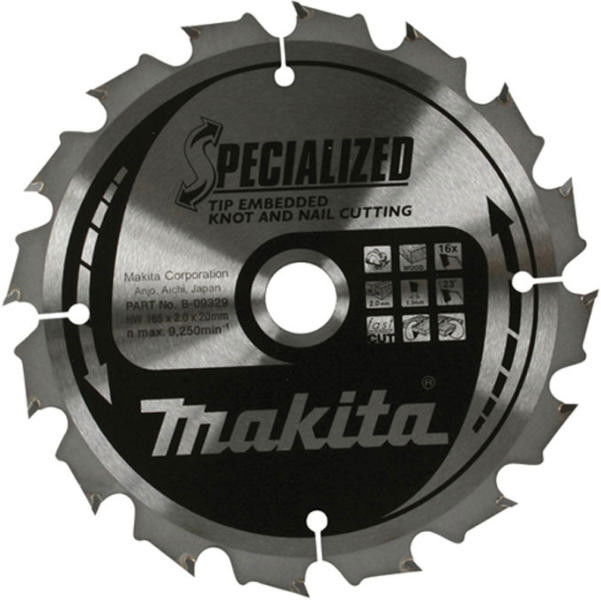 Makita SPECIALIZED Beágyazott Fogú Körfűrésztárcsák Szögre, Csomós fára termék fő termékképe