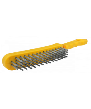 MODECO Univerzális Drótkefe Kézi 4 Soros, Sárga Acél, Műanyag Nyél termék fő termékképe