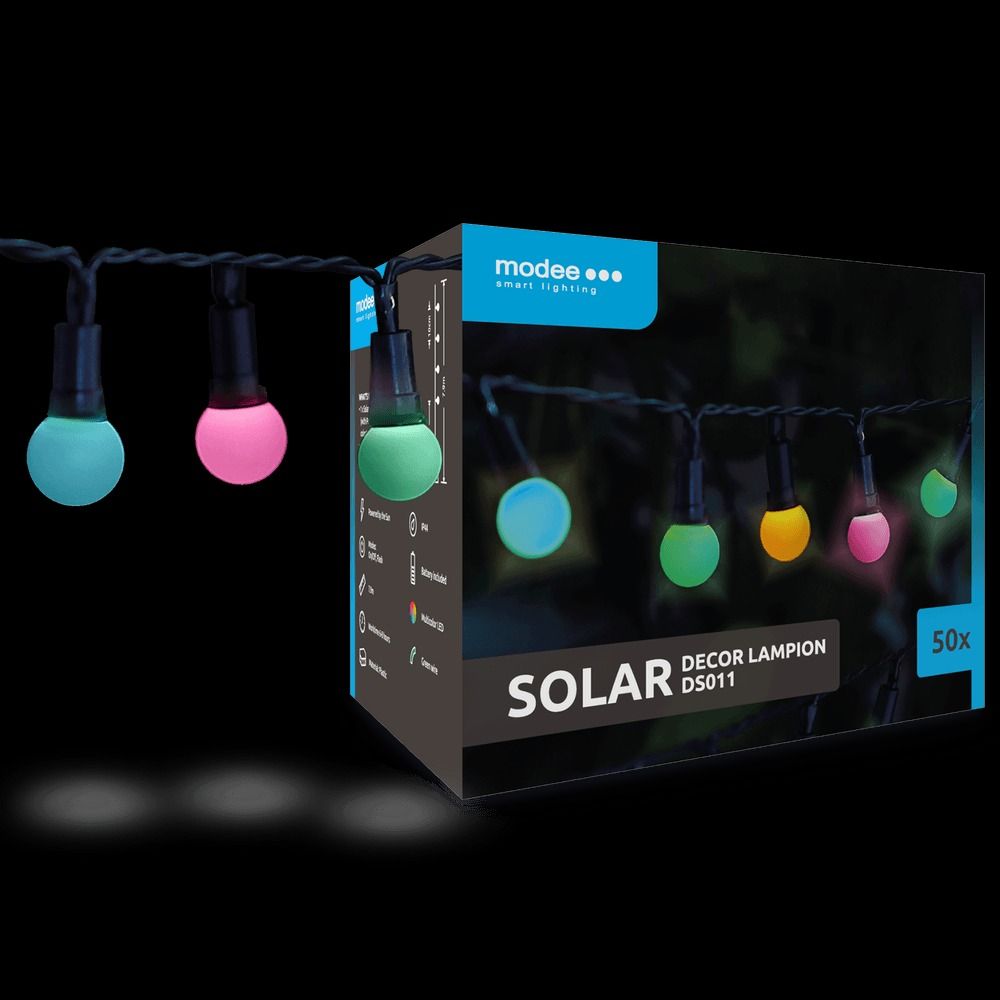 Modee Lighting LED Szolár Napelemes Dekor Lampion Színes 7,9 m 50 db termék fő termékképe
