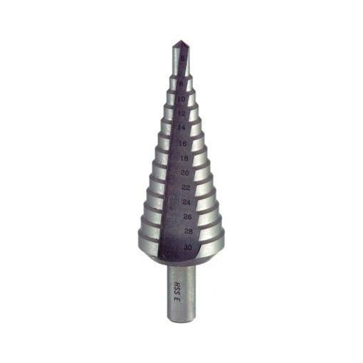 Narex Lépcsős Lemezfúró 2 Élű HSS PG  6-37 mm 12 Lépcső 3 Oldalról Lapolt Szár termék fő termékképe