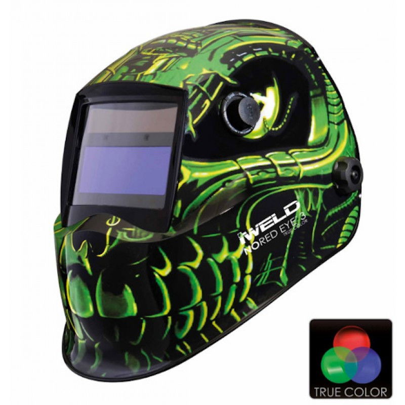 IWELD Nored EYE 3 Automata Hegesztő Fejpajzs (Zöld-Koponya) termék fő termékképe