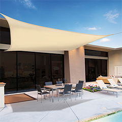 Nortene Napvitorla Árnyékoló Poliészter Négyszög  3,6*3,6 m  2012354  Bézs   4*1,5 m  Rögzítő Zsinór Inox Karikák termék fő termékképe