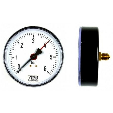 KEDE 0-6,0 bar 1/4" (D63 mm) Hátsó Csatlakozású Nyomásmérő Fém Házban termék fő termékképe