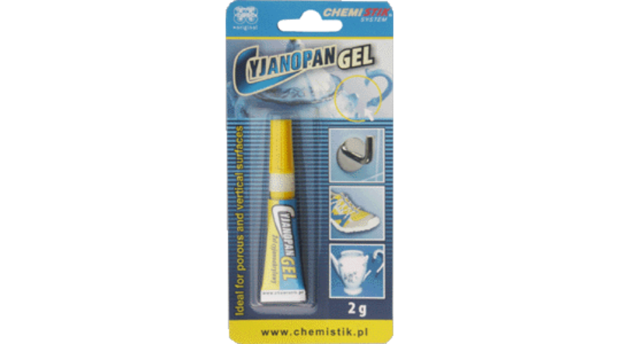 Chemistik Cyjanopan"G"  Géles Pillanatragasztó 2 g Fémhez, Gumihoz, Műanyaghoz, Kerámiához, Üveghez termék fő termékképe