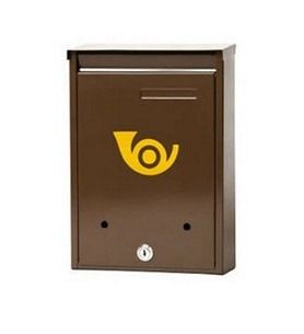Postaláda Zárható Barna Nosztalgia Kürtös Porto  32*22*8 cm Kétoldalas termék fő termékképe