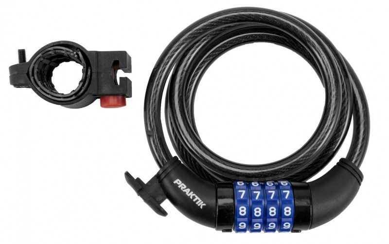 PRAKTIK  Kerékpár  Lakat  Számzáras + Tartóbilincs  10x1200MM termék fő termékképe