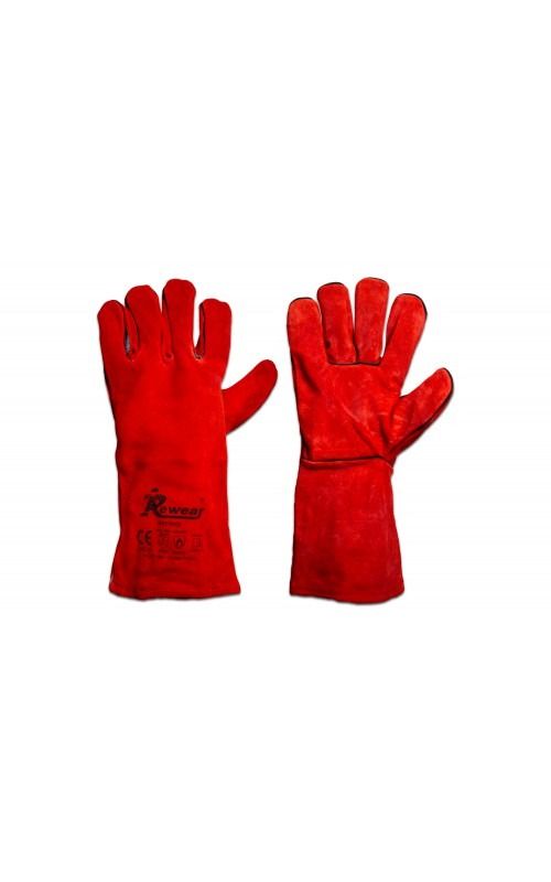 Rewear Prémium Hegesztő Kesztyű Piros Bőr  10 Teljes Hossz:  36 cm Mandzsetta:  15 cm termék fő termékképe