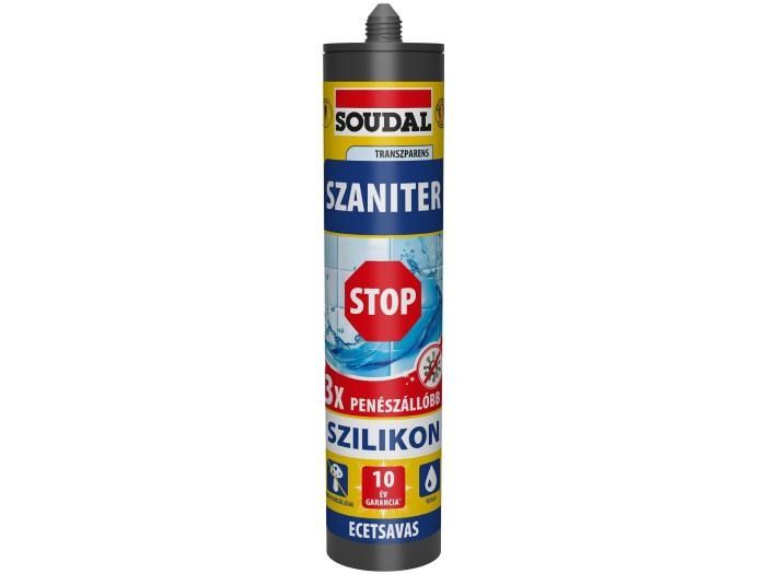 Soudal Stop Szaniter Szilikon Antracit Szürke 280 ml 3*Penészállóbb Ecetsavas termék fő termékképe