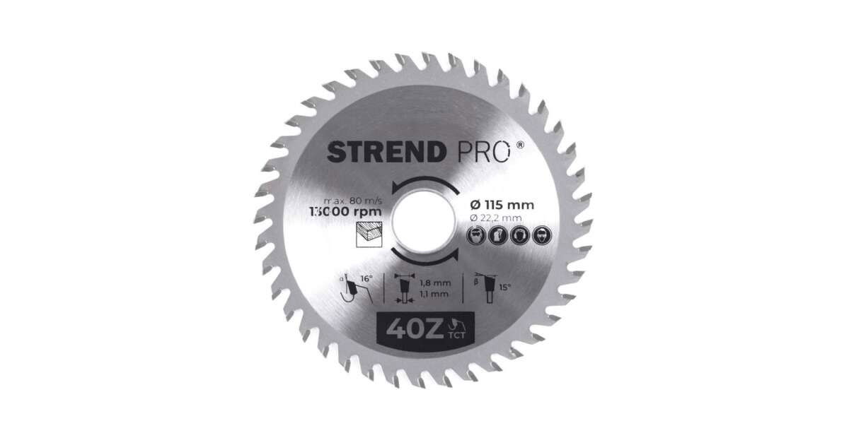 STREND PRO Körfűrészlap 115*1,8*22,2 mm Z40 Fog Flexre Fához termék fő termékképe