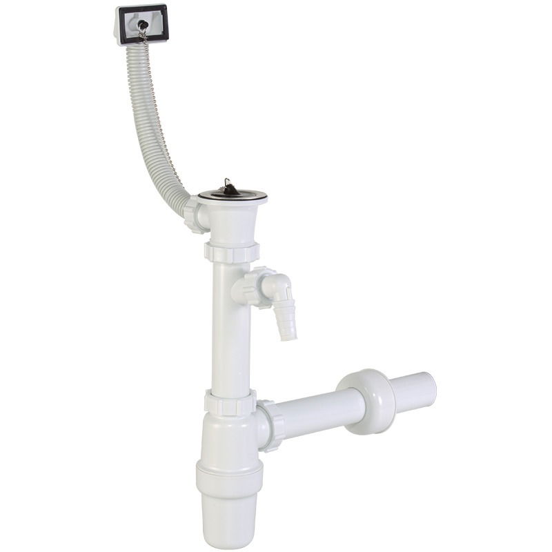 Styron Egymedencés Mosogatószifon Túlfolyóval, Mosgatógép Csatlakozóval termék fő termékképe