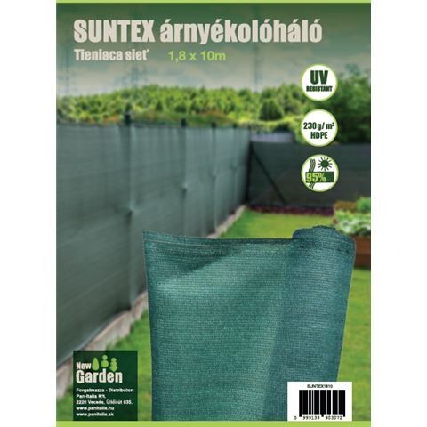 Suntex Árnyékolóháló 1,8*10 m 230g/m2 Zöld Vastag HDPE UV Stabil termék fő termékképe