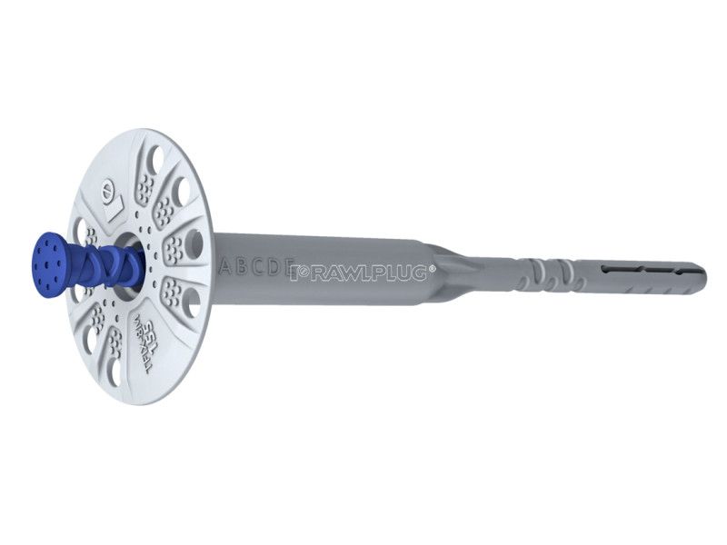 KO KI-TFIX-8M-175 ETA Szigeteléstartó Műanyag Fejű Horganyzott Acél Szeggel 8*175 mm Átf:  140 mm termék fő termékképe