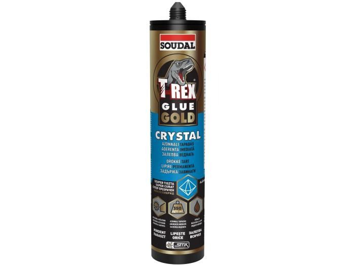 Soudal T-Rex Glue Gold Crystal Hibrid Polimer Szerelő Ragasztó Átlátszó 290 ml termék fő termékképe