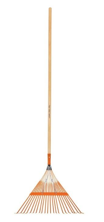 Truper EMX-22 Fém Kerti Fűseprű, Lombseprű 22 Fogas, 56 cm Merev 161 cm  Fa Nyél Narancssárga termék fő termékképe