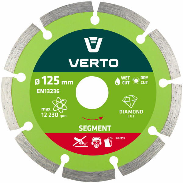 Verto Gyémánt Vágótárcsa 125*22,2 mm Szegmenses termék fő termékképe