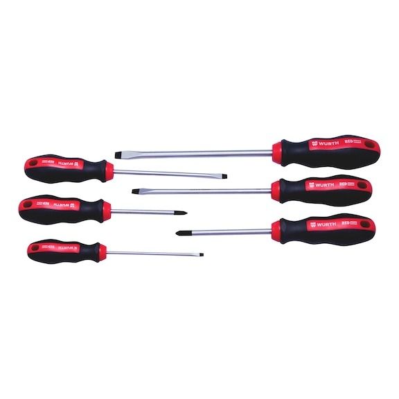 Würth Red Stripe Kereszthornyú, Egyhornyú (Sliccelt Csavar) Csavarhúzó Készlet, 6 db termék fő termékképe