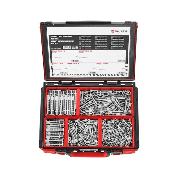 Würth 2K Shark Twist Többcélú  Dübel Készlet, 450 Részes Szortimenterben termék fő termékképe