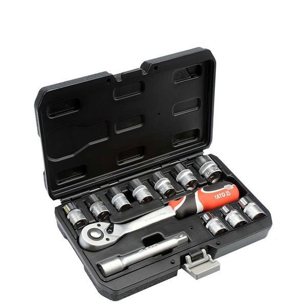 YATO Dugókulcs Készlet 1/2" 12 Részes 10-24 mm CrV  Műanyag Tokban termék fő termékképe