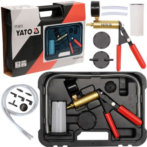 YATO Vákuumpumpa Készlet 10 Részes -1/0 bar Műanyag Kofferben termék fő termékképe