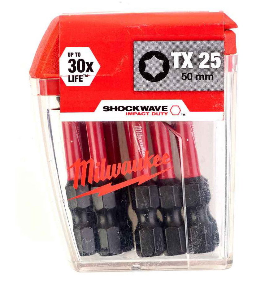 Milwaukee Shockwave Impact Duty™ csavarozó bit, 50 mm, TX 25, 10 db/csomag termék fő termékképe