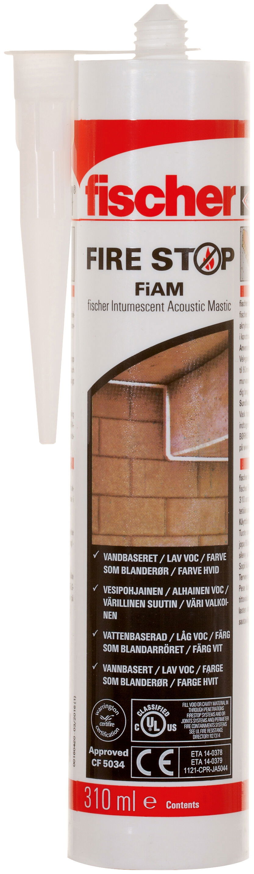 Fischer FiAM rugalmas tűzálló akusztikus paszta (DE/EN/FR/IT), 310 ml termék fő termékképe