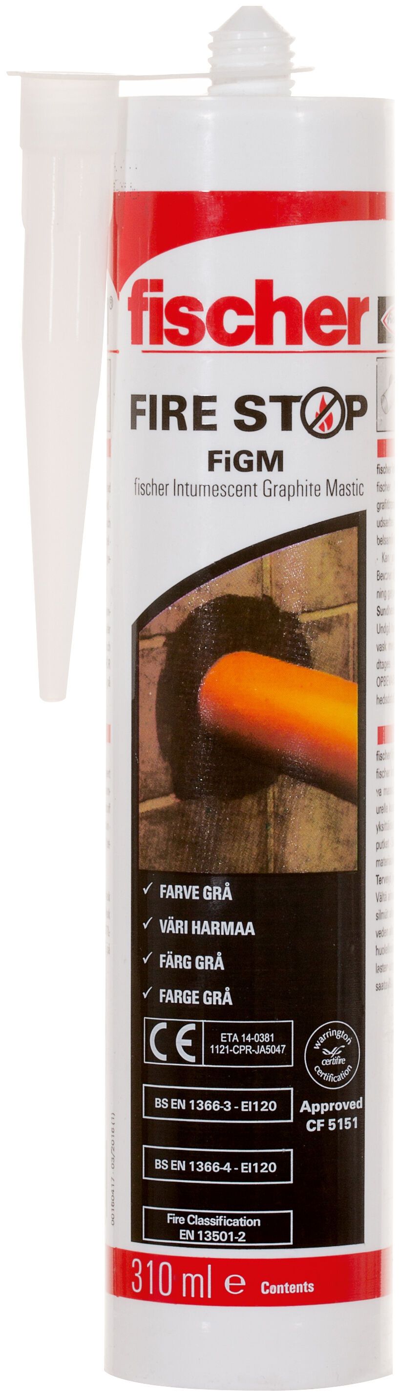 Fischer FiGM hőre habosodó grafit tűzálló paszta (CS/HU/PL/SK), 310 ml termék fő termékképe