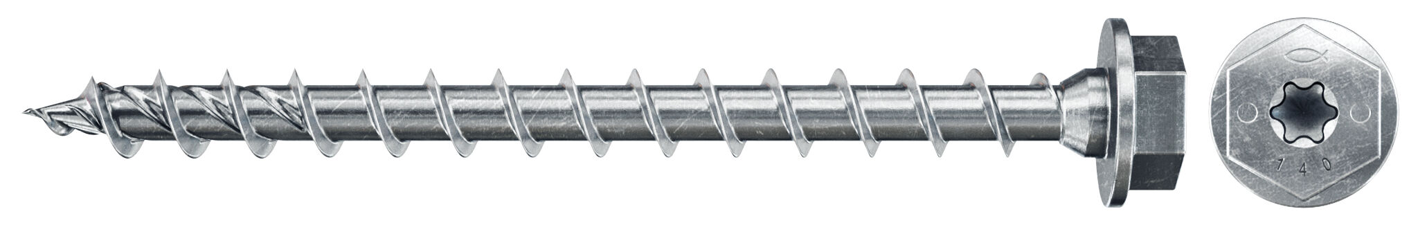 Fischer PowerFast FPF II HWTF 8.0 x 100 BC 50 kékre passzivált végigmenetes szerkezetépítő csavar SW és TX behajtással, 50 db/csomag termék fő termékképe