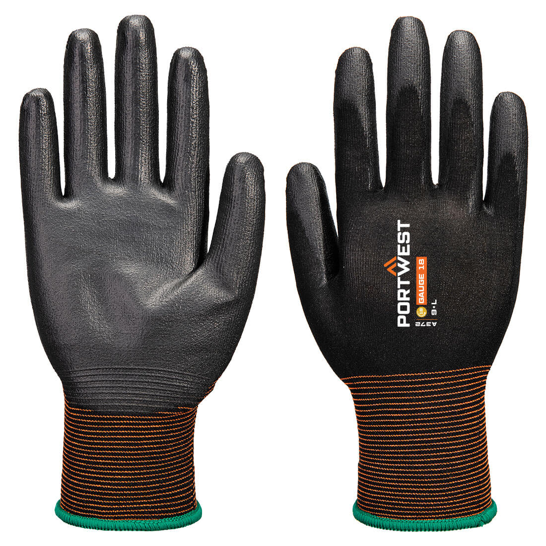 Portwest A372 - GP Grip 18 PU mártott kesztyű, fekete termék fő termékképe